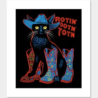 Cat Cowboy Trails Paw-slinging Posters and Art